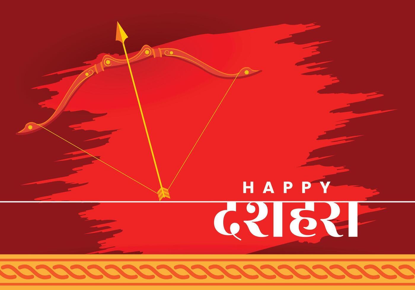 Golden Bow and Arrow on Red Background for Happy Dussehra Greeting and Festival Poster vector
