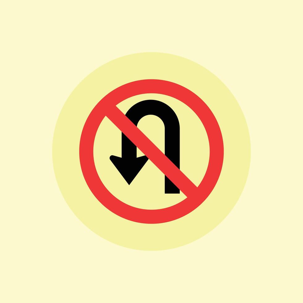 A no turn sign on a yellow background vector