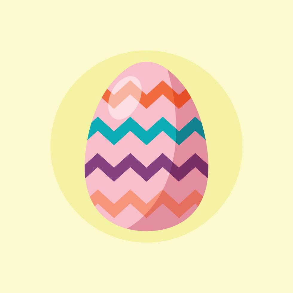 An easter egg with a chevron pattern on it vector