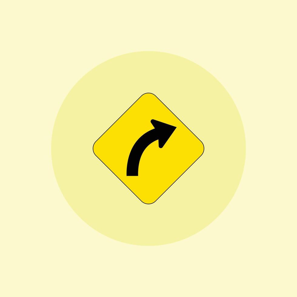 A yellow sign with an arrow pointing left vector
