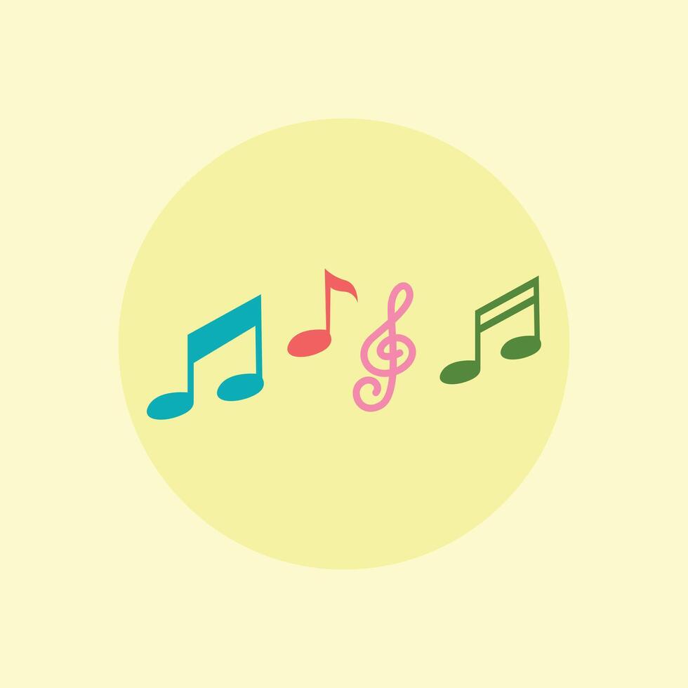 Music notes icon illustration vector