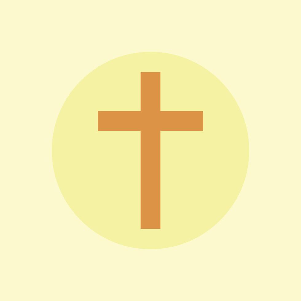 A cross is shown in a yellow circle vector