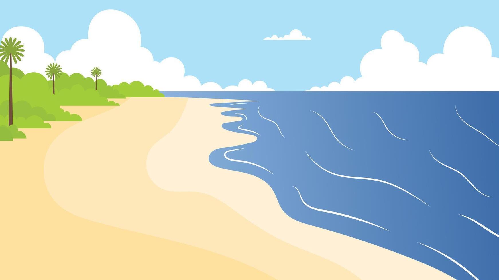 beach scene with beautiful sky vector