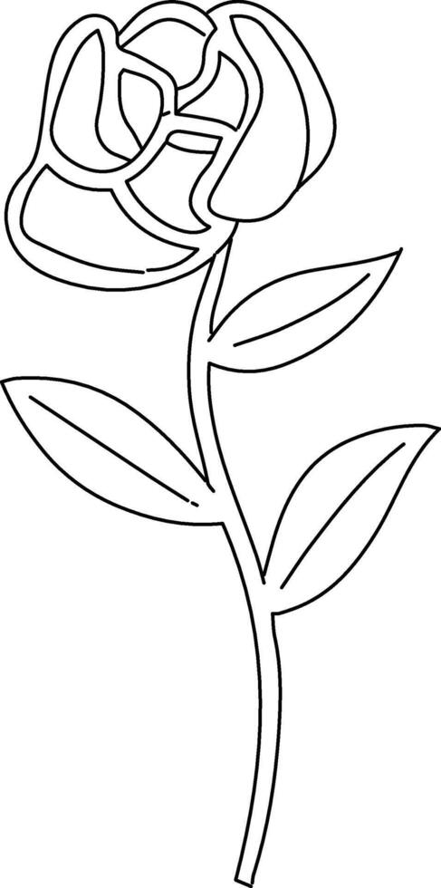 A rose flower outline coloring page vector
