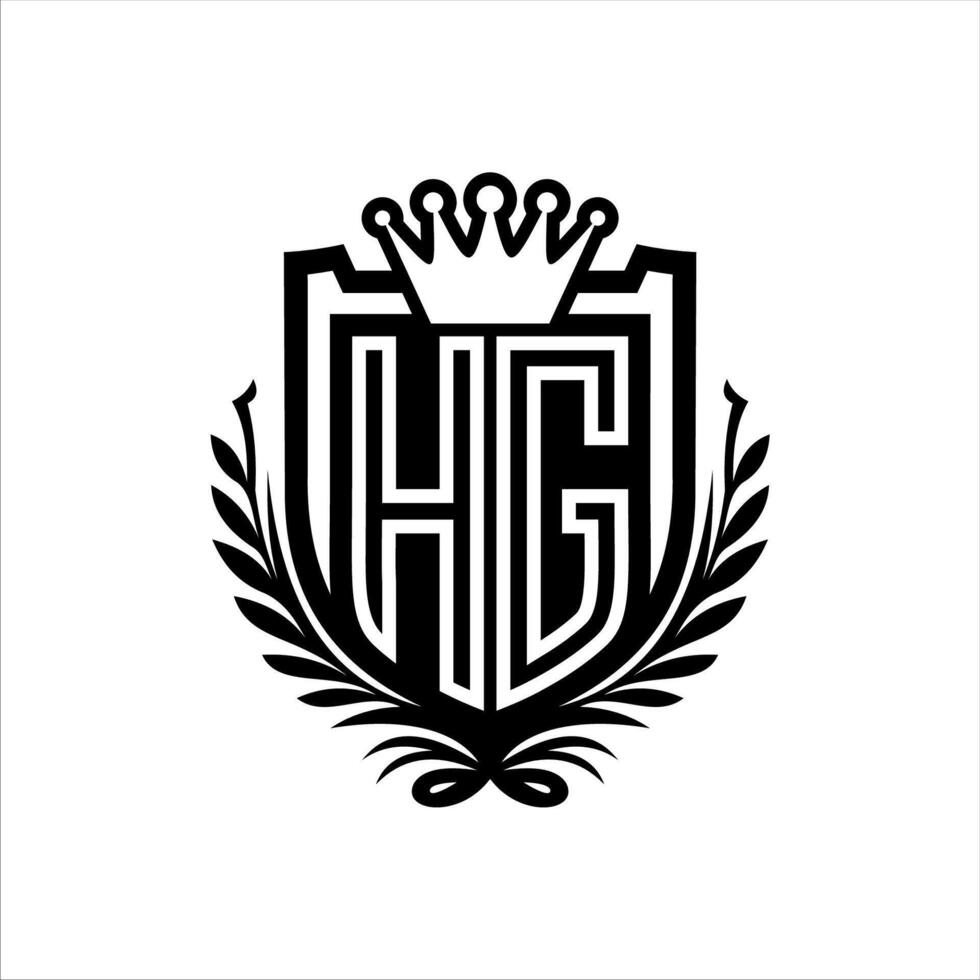 The logo for hg, a luxury hotel in the city of london vector