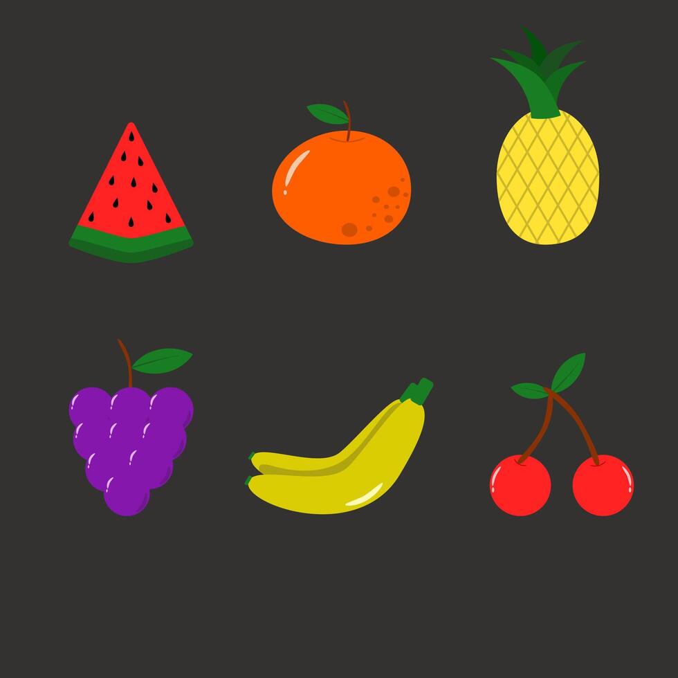 Fruit icons set - screenshot vector