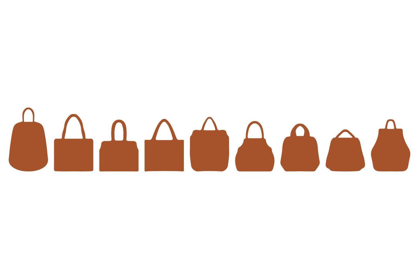 A line of brown bags on a white background vector