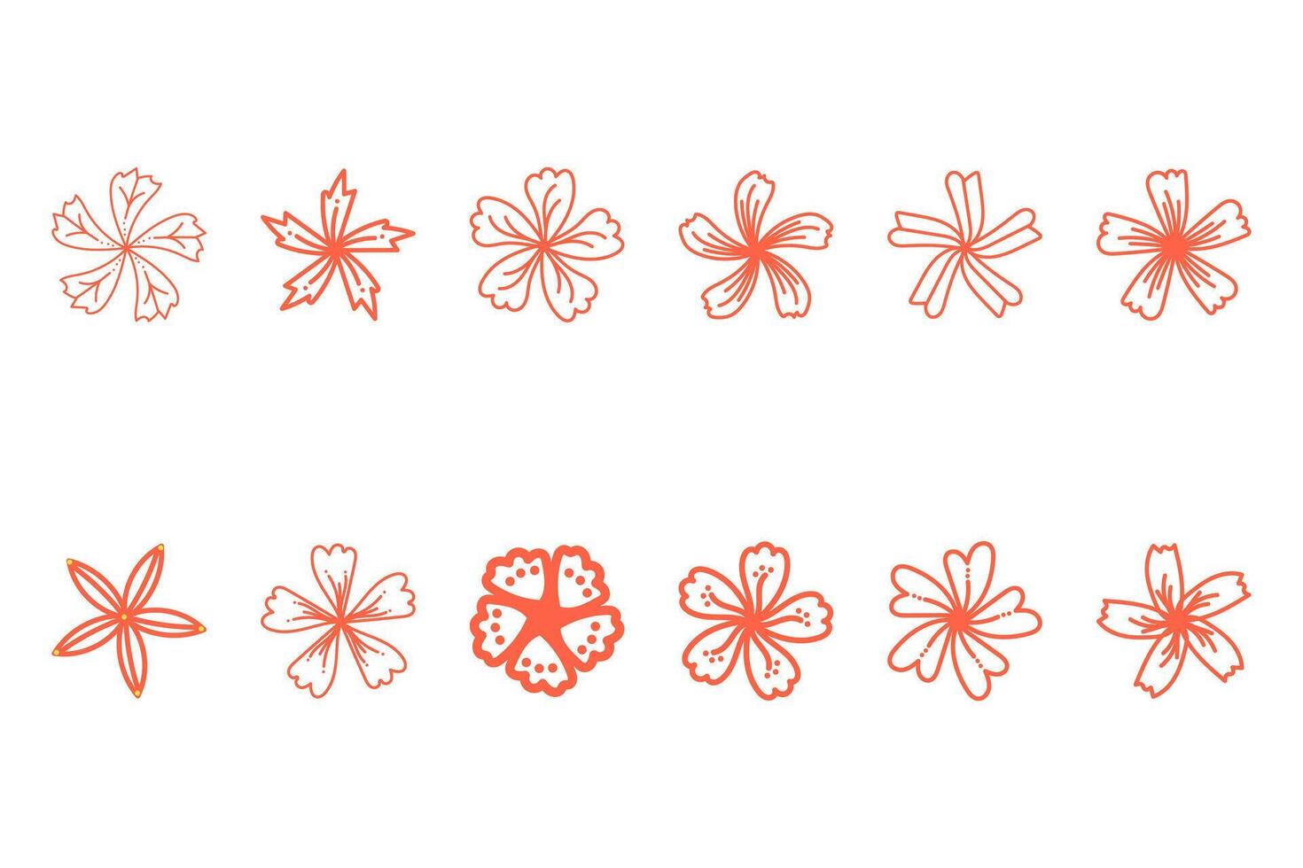 A set of flowers in different colors vector