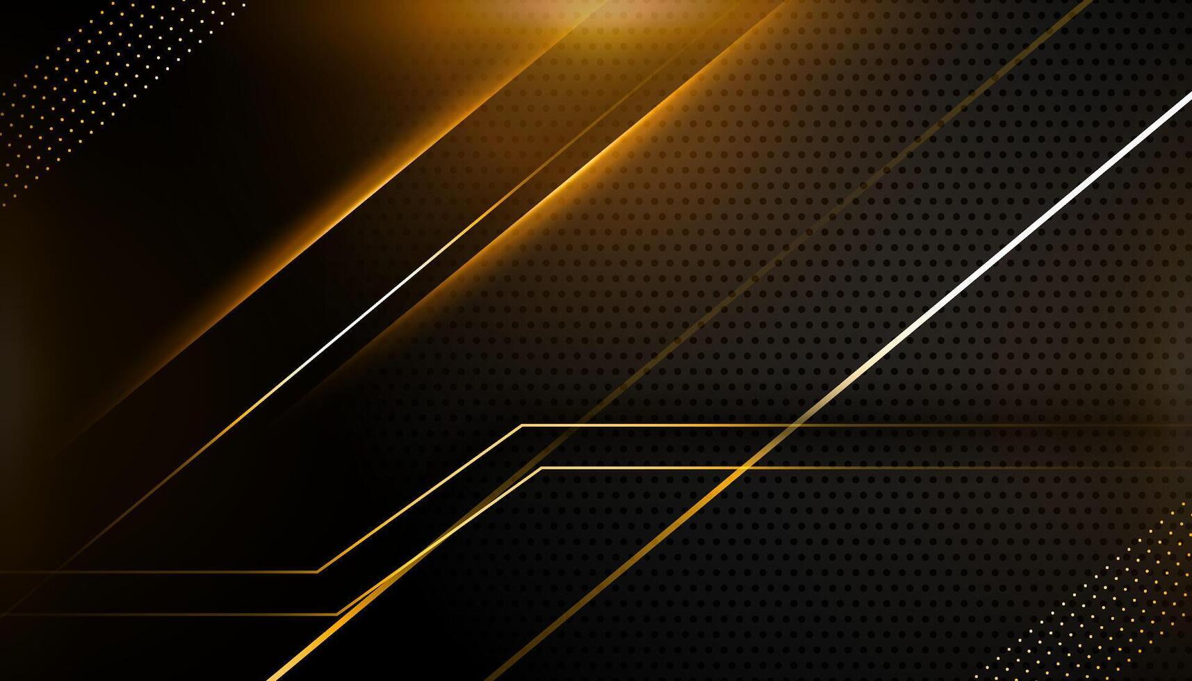 Abstract black and gold background with lines vector