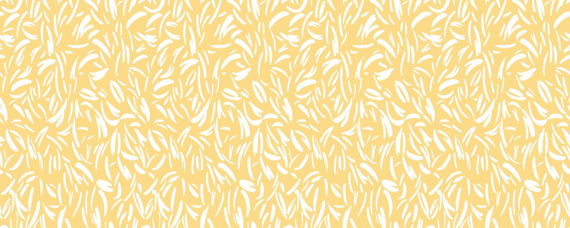 Painted spotted seamless pattern. Yellow simple background with abstract organic shapes, drops, spots, circles, snowflakes, dots. hand drawn sketch forms print vector