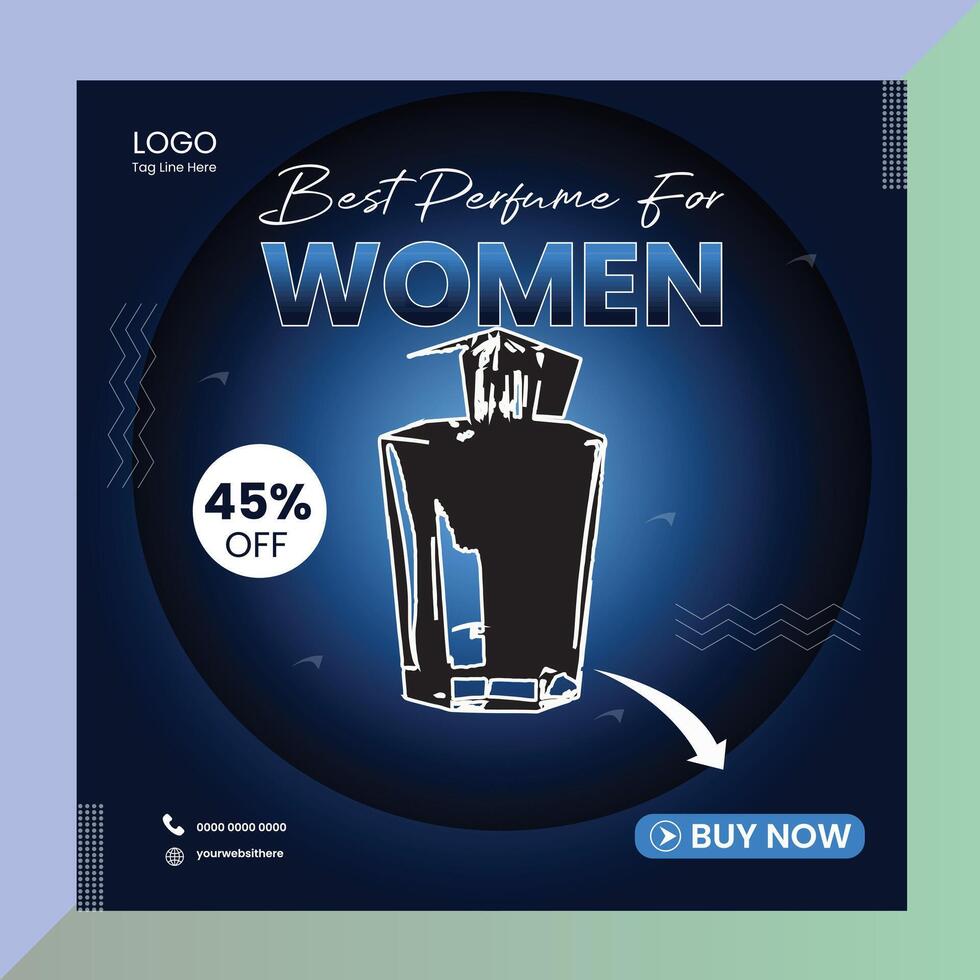 Women Perfume Social Media Post Design vector