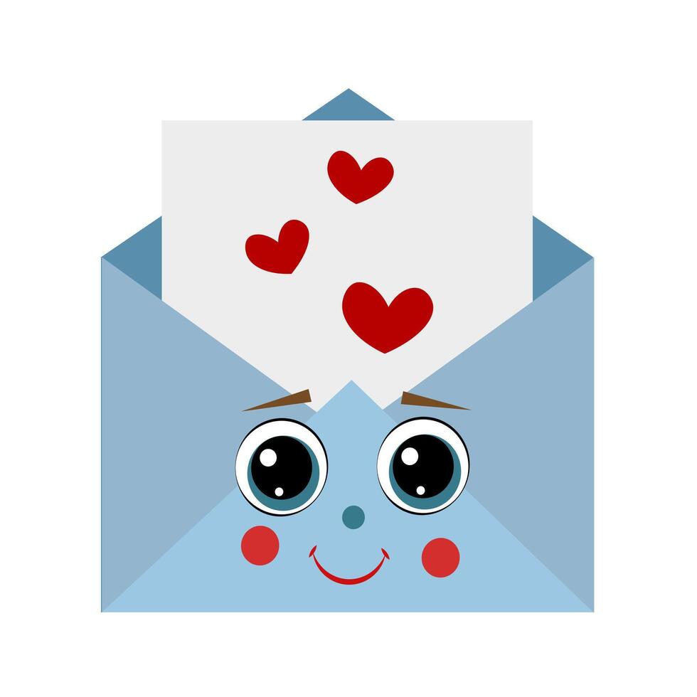 An open envelope with eyes on a white background. Love Letter vector