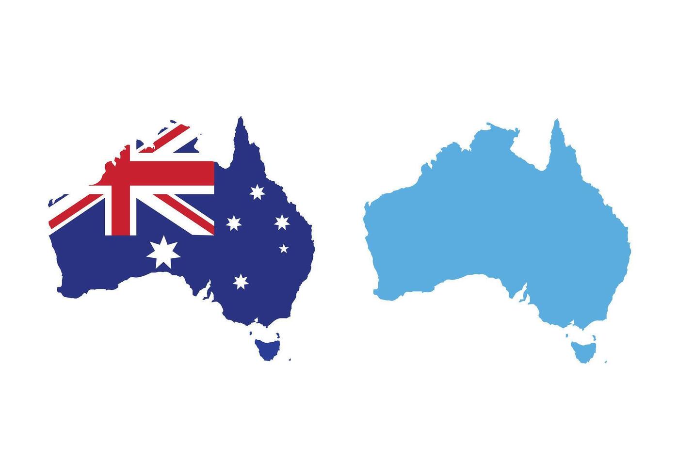 Australia country map and flag, illustration. vector