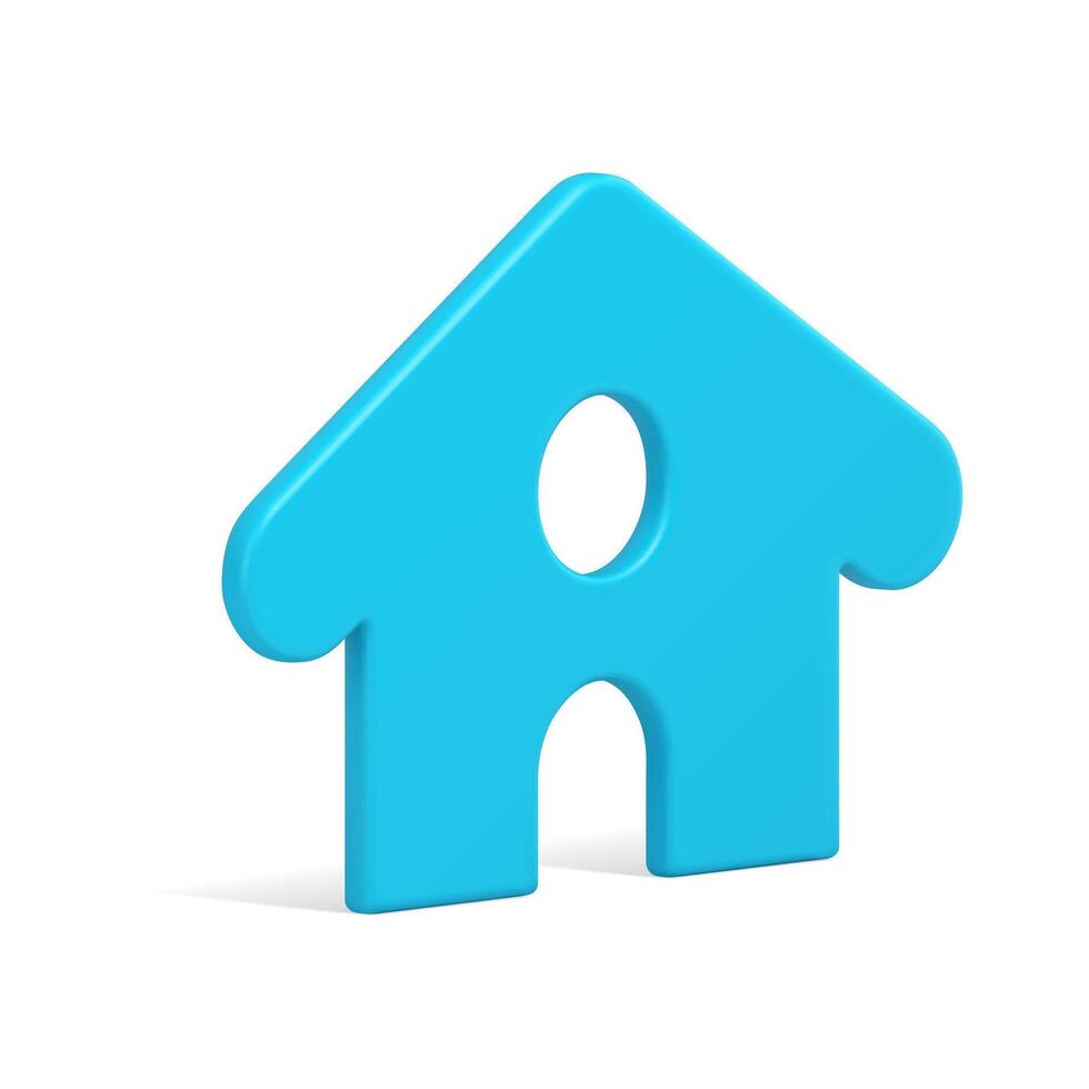 Classic blue fairy tail countryside cute house slim Christmas tree toy decorative design vector