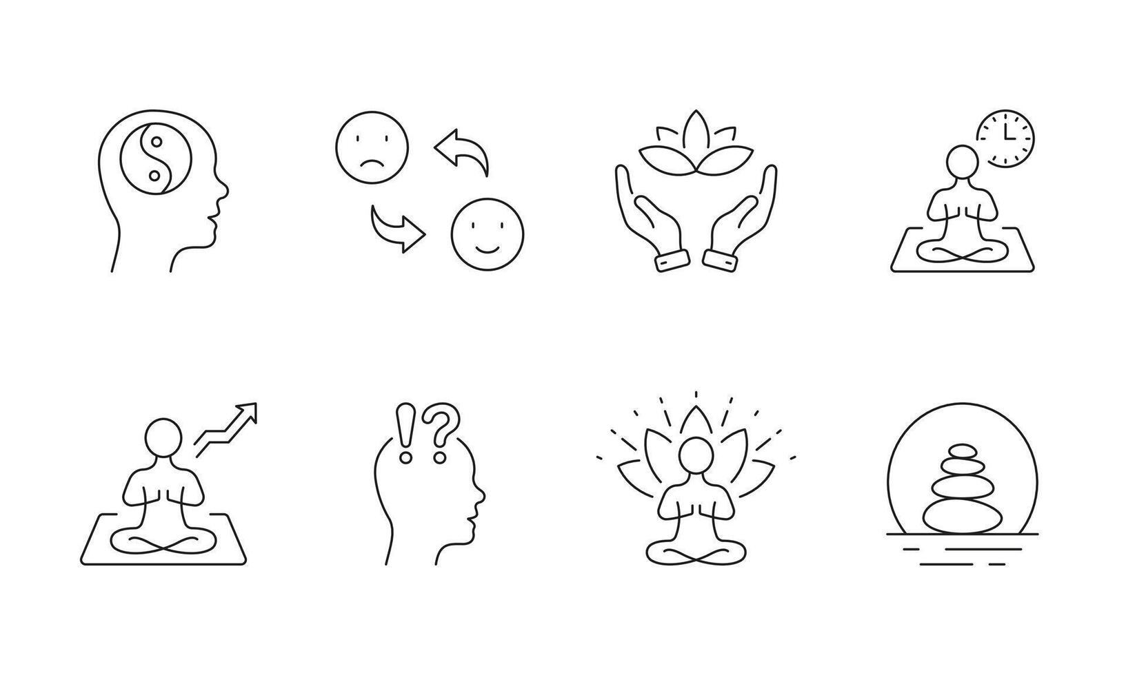 Yoga, Lotus, Zen Wellness and Meditate Relaxation Asana Exercise Line Icon. Aromatherapy Outline Icon. Healthy Lifestyle Icon. Editable Stroke. Isolated Illustration vector