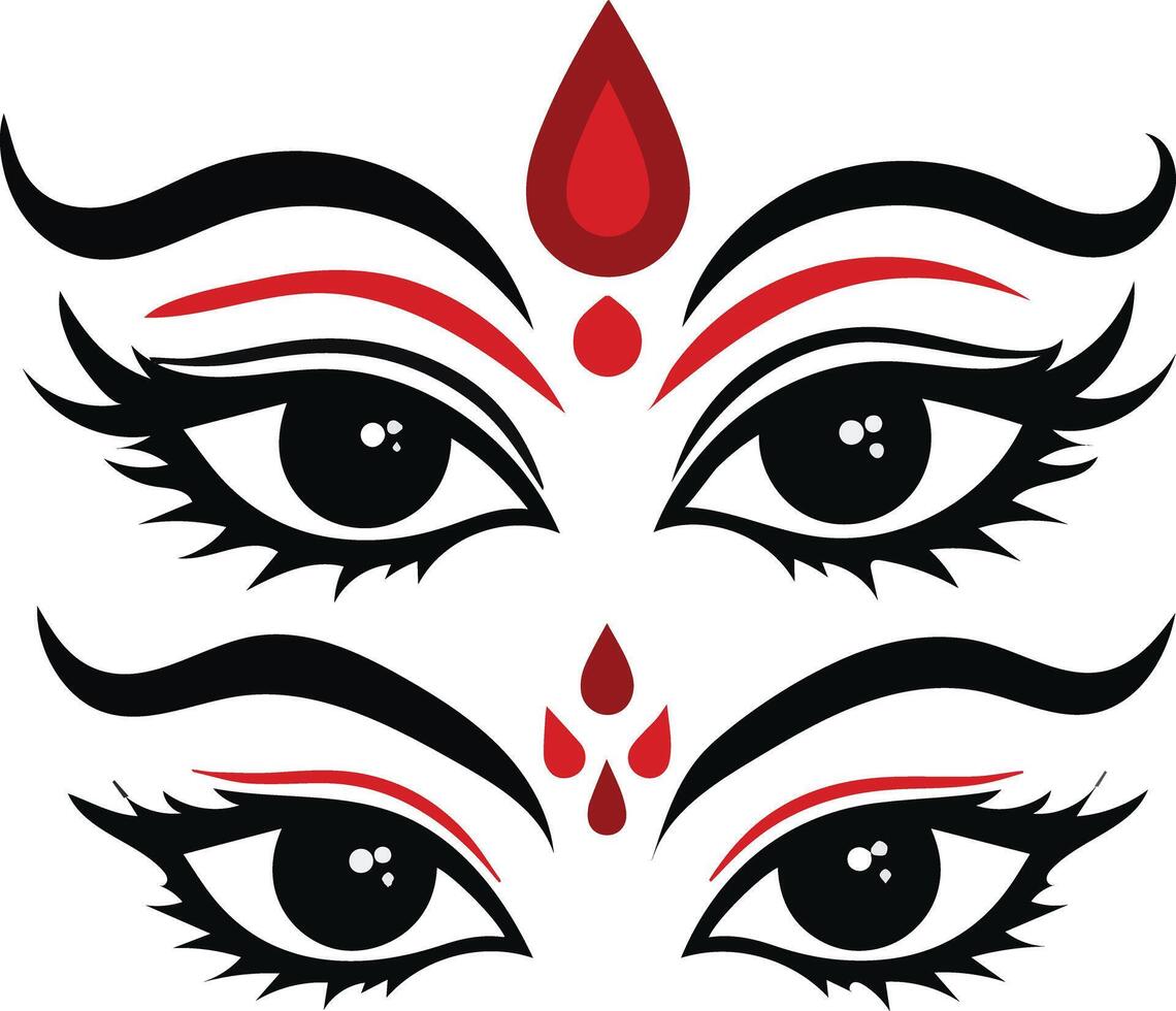 Face of maa durga eyes icon illustration design vector