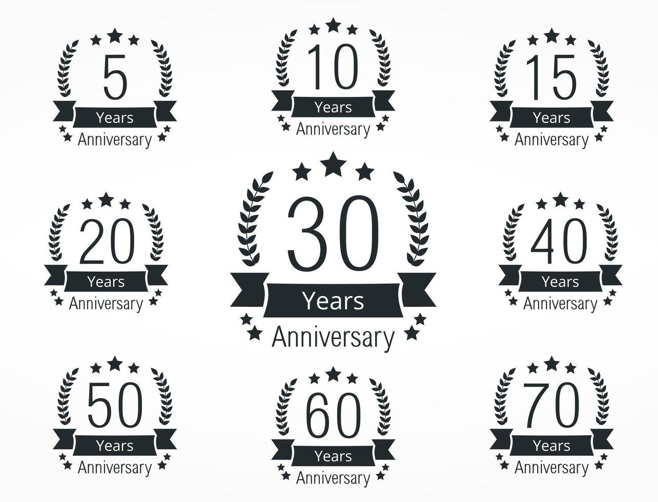 Set of anniversary emblems vector