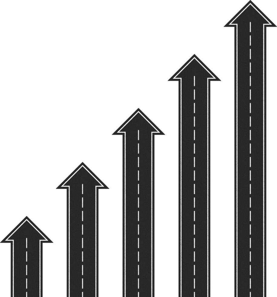 Road arrows of different sizes vector