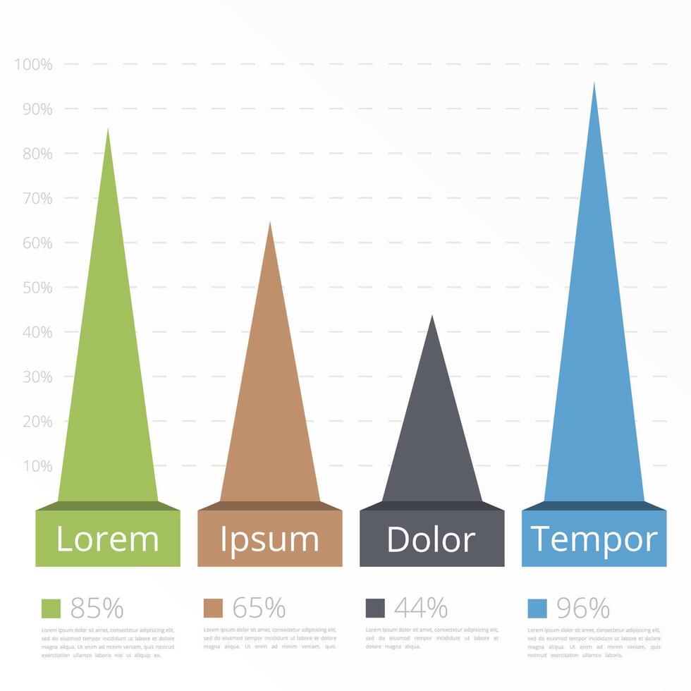 Bar graph template with triangles vector