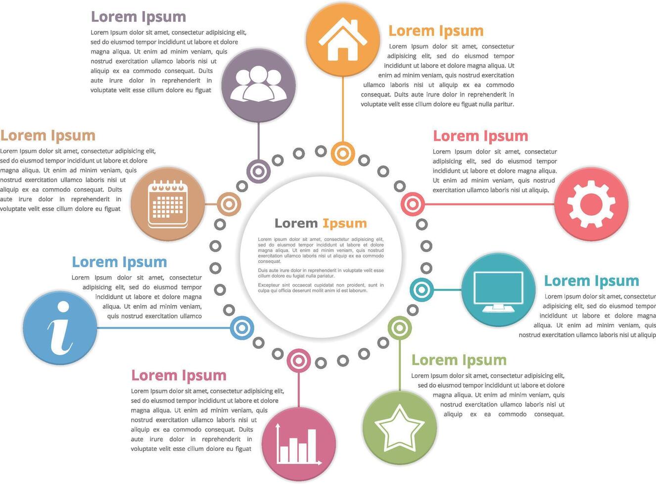 Circle diagram with icons and text vector