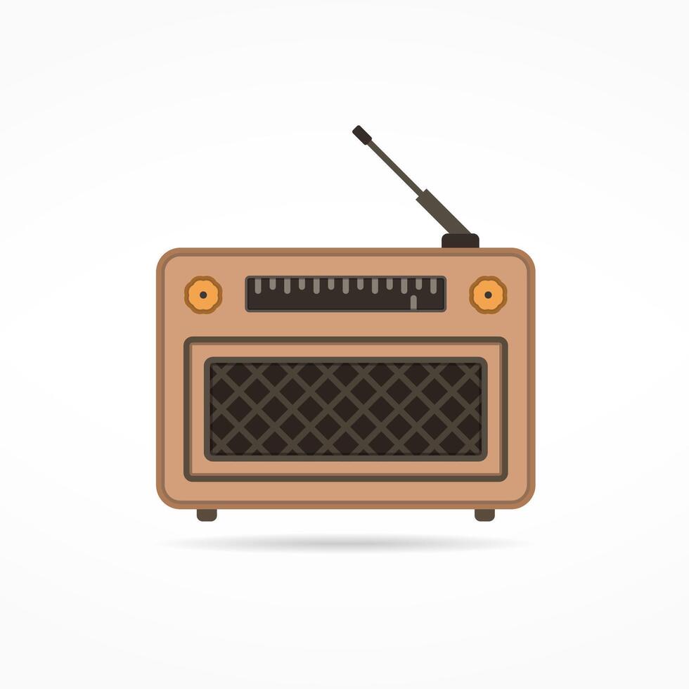 Retro radio flat icon vector
