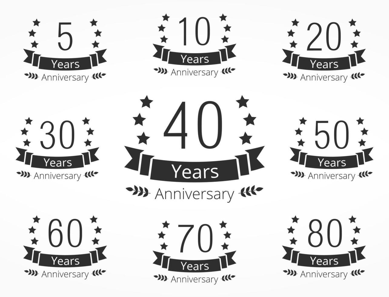 Set of anniversary emblems vector