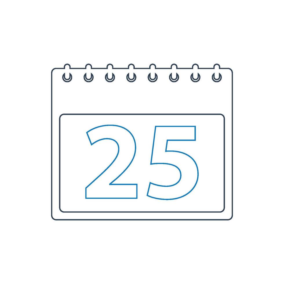 Calendar icon with 25th day of the month vector