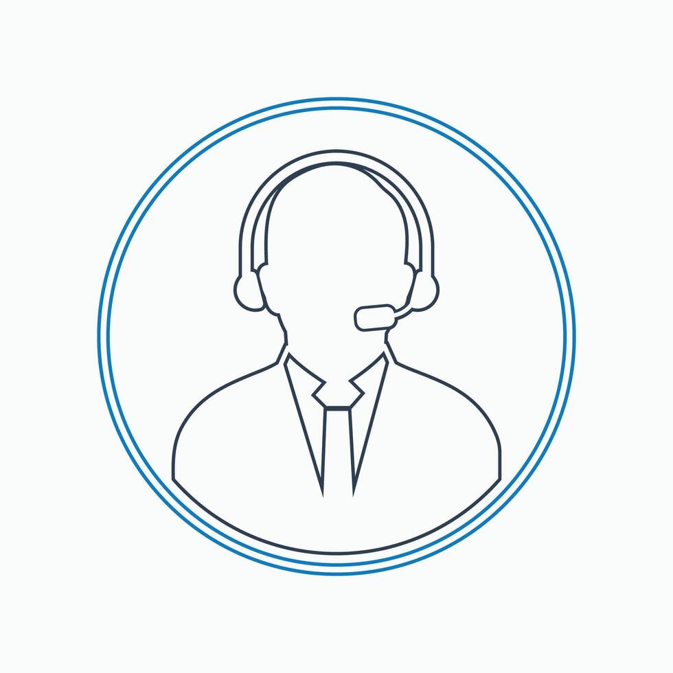 A call center agent icon with a headset vector