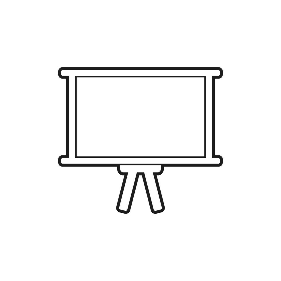 A black and white drawing of a projector on a tripod vector
