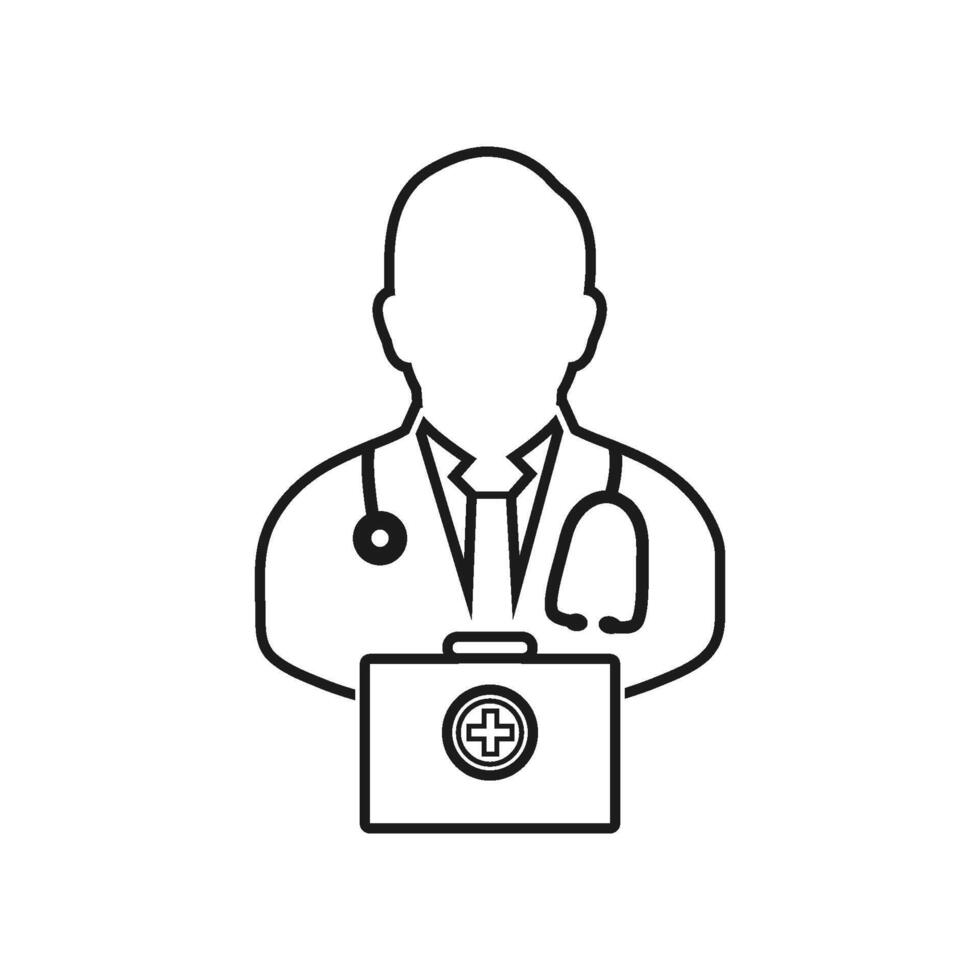 A doctor with a briefcase and a stethoscope vector