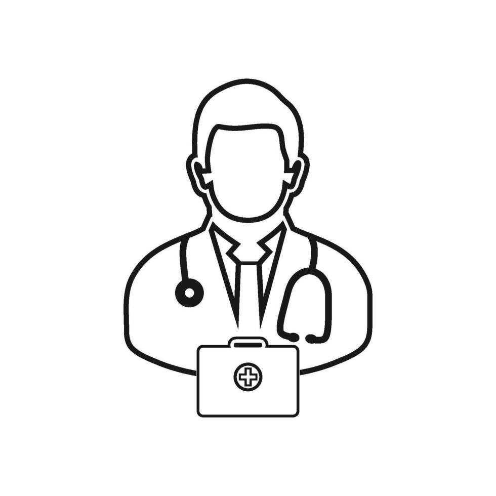 A doctor with a briefcase icon vector