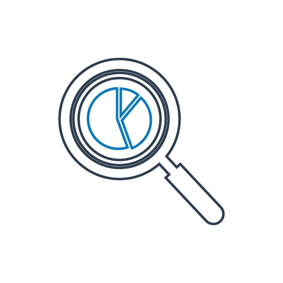 Magnifying icon, line design, isolated on white background, illustration vector