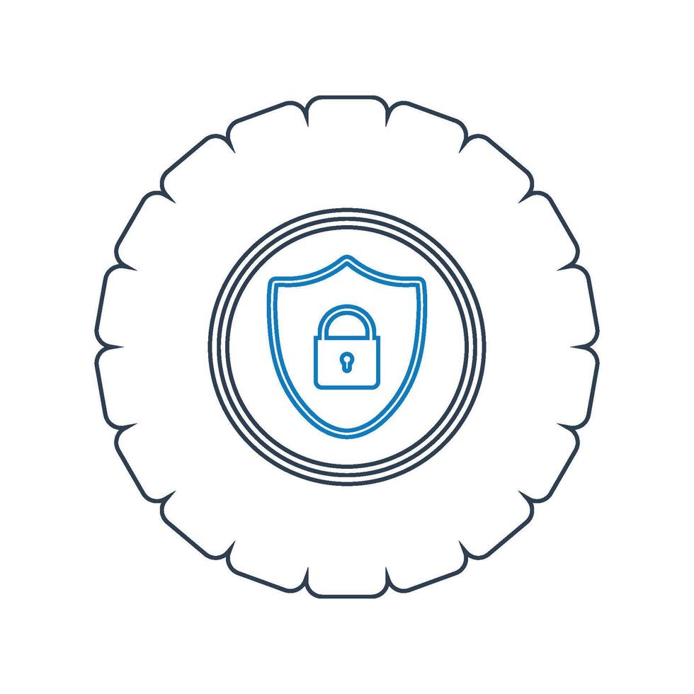 A tire with a lock icon vector