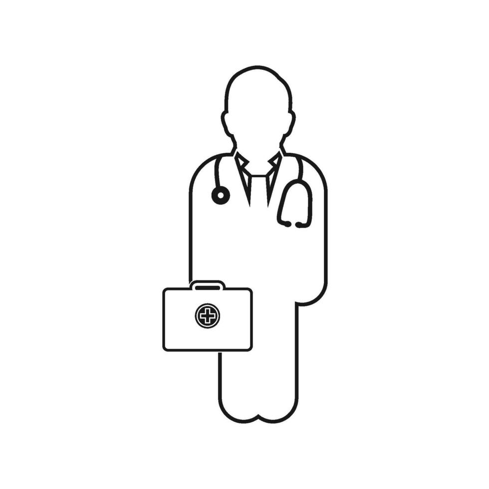 A doctor with a briefcase and stethoscope vector