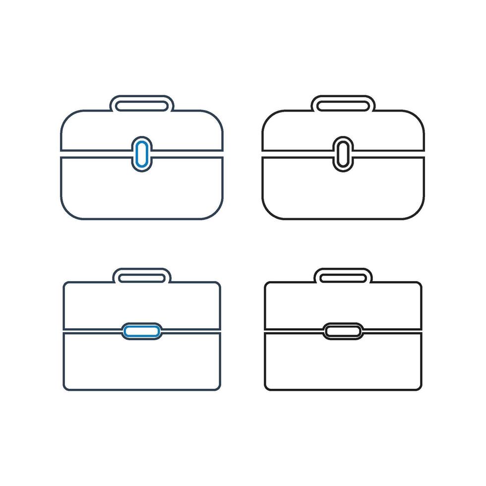 Four briefcases with handles on a white background vector