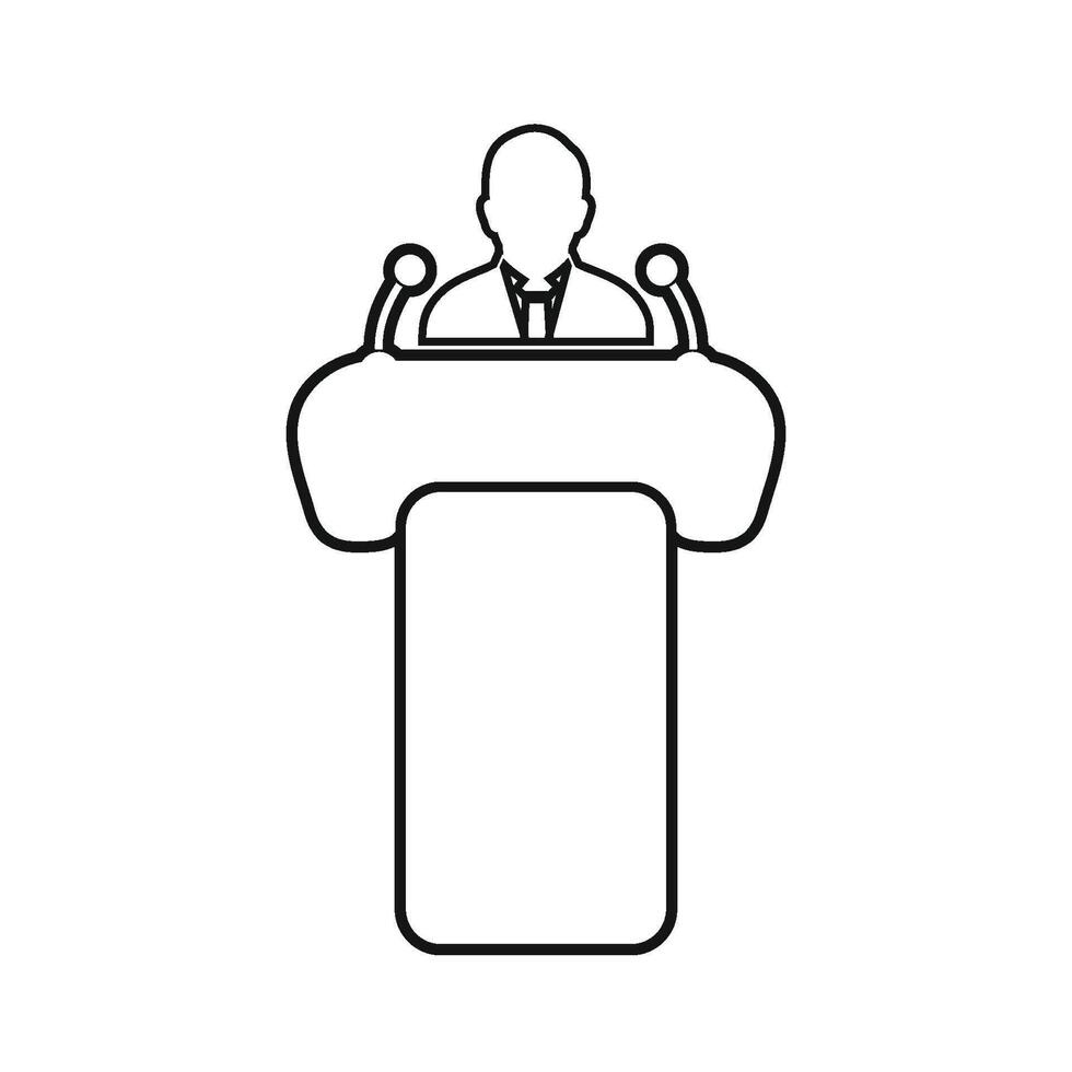 Speaker at podium icon illustration vector