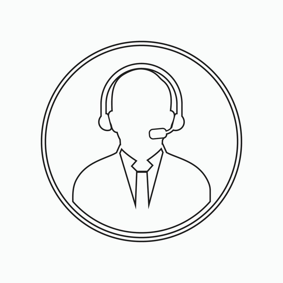 Call center agent icon line icon illustration vector