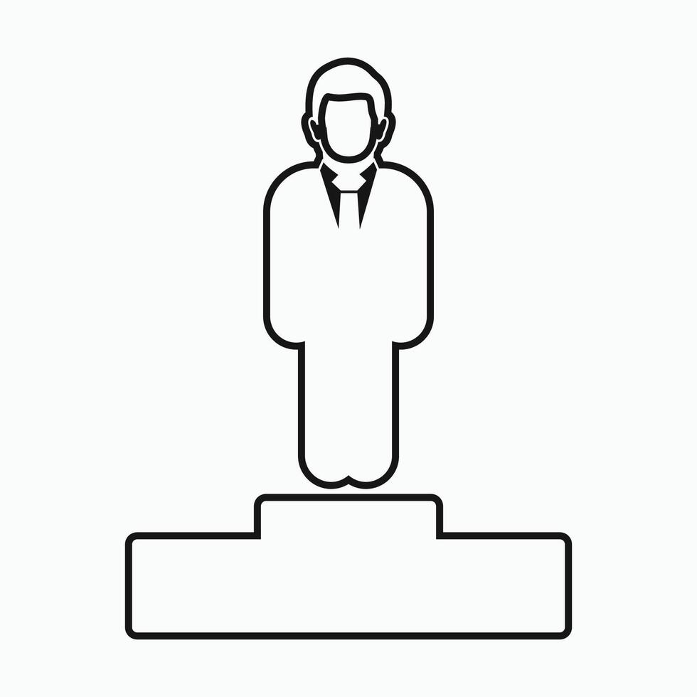 A man in a suit standing on a pedestal vector