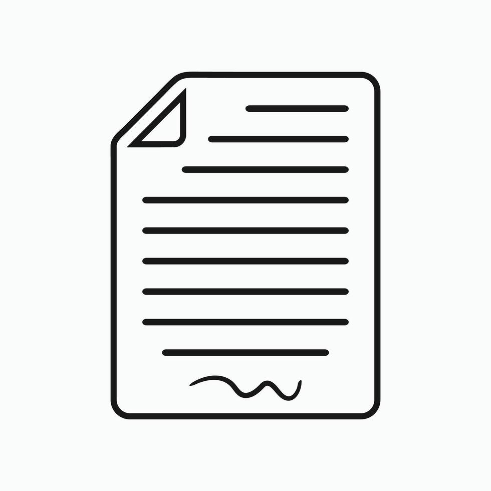 A document with a line drawing of a pen vector