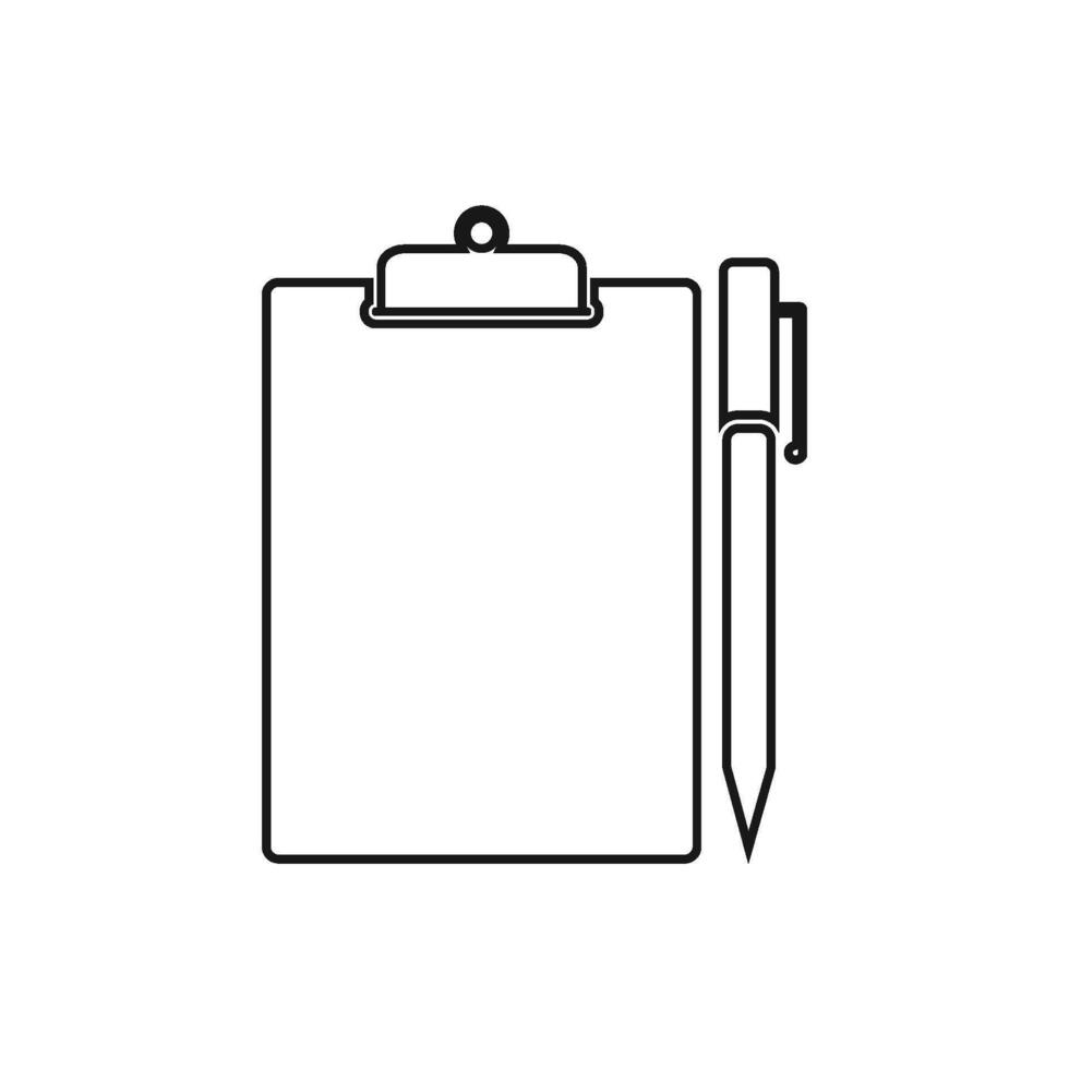 Clipboard and pen icon illustration vector