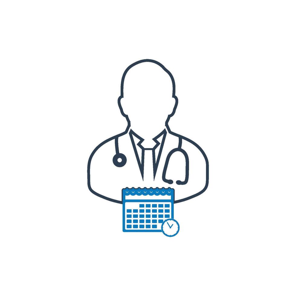 A doctor holding a calendar icon vector