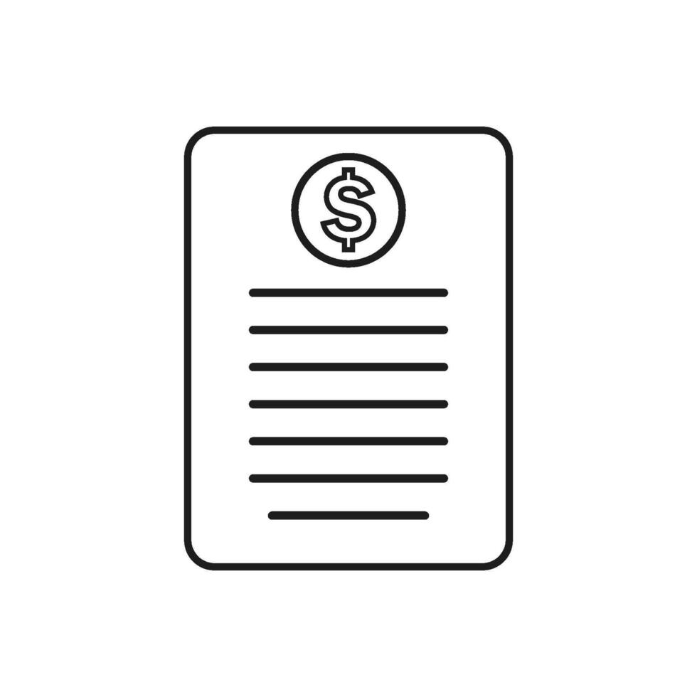A document with a dollar sign on it vector