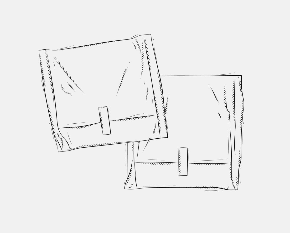 Women packed sanitary pads composition drawing on grey background vector