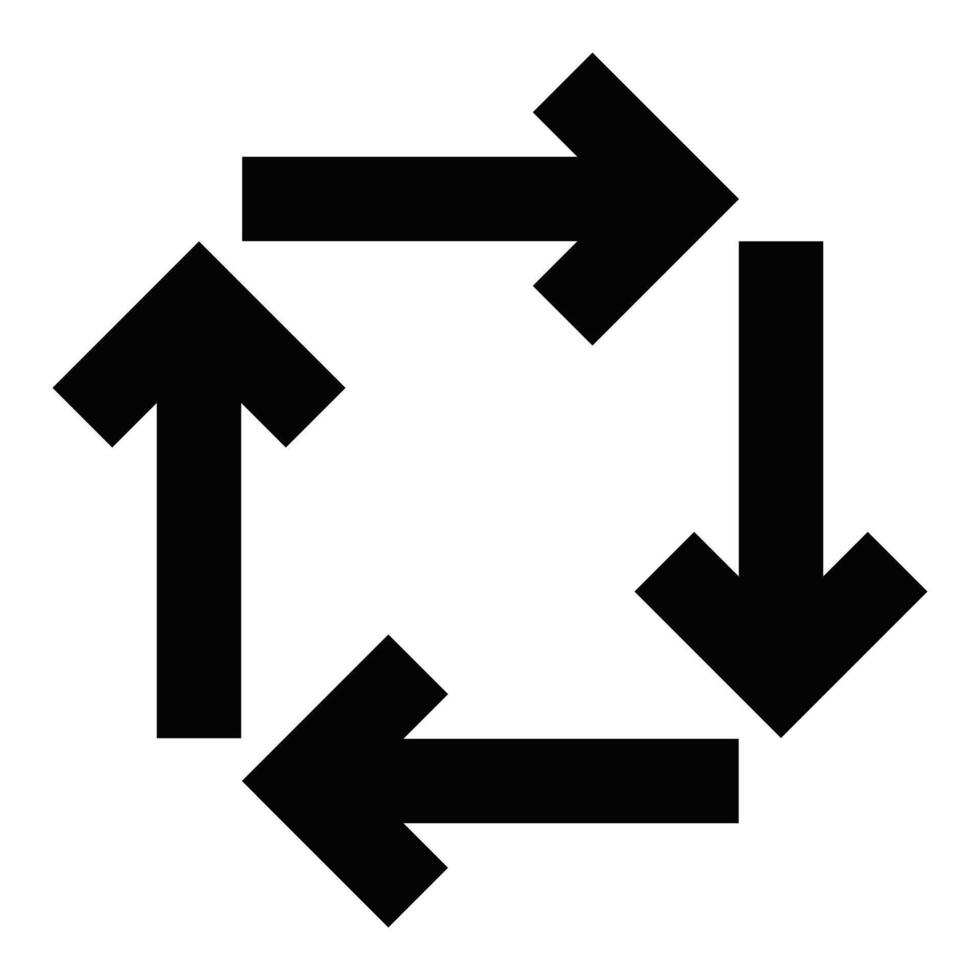 Four arrows pointing in different directions in a simple style. Perfect for navigation or movement concepts. Editable stroke. vector