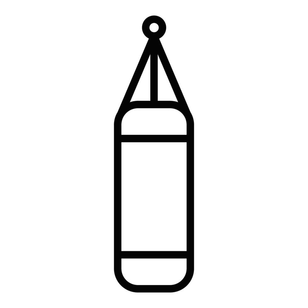 Simple icon of a punching bag, representing sports, boxing, and fitness training. Editable stroke. vector