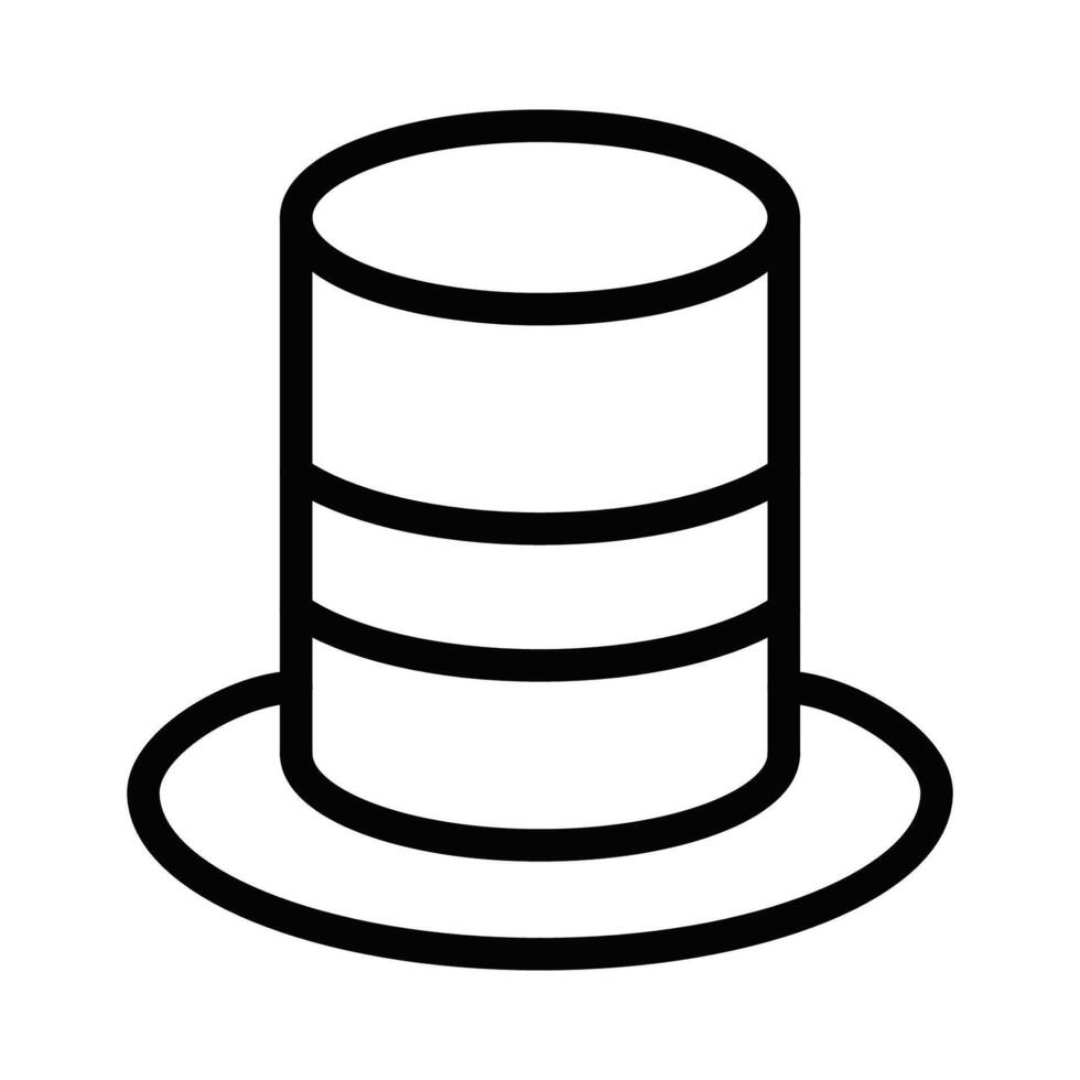 Simple icon of a top hat, representing classic style, elegance, and formal fashion. Editable stroke. vector