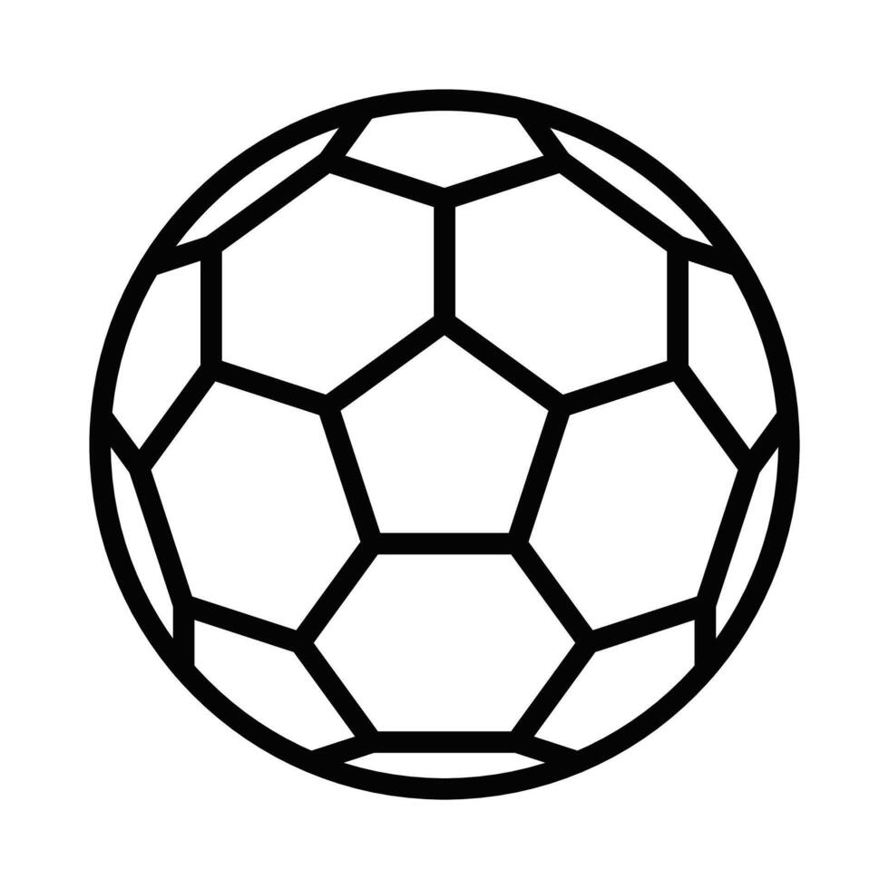 Simple icon of a soccer ball, symbolizing sports, football, and outdoor games in a clean style. Editable stroke. vector