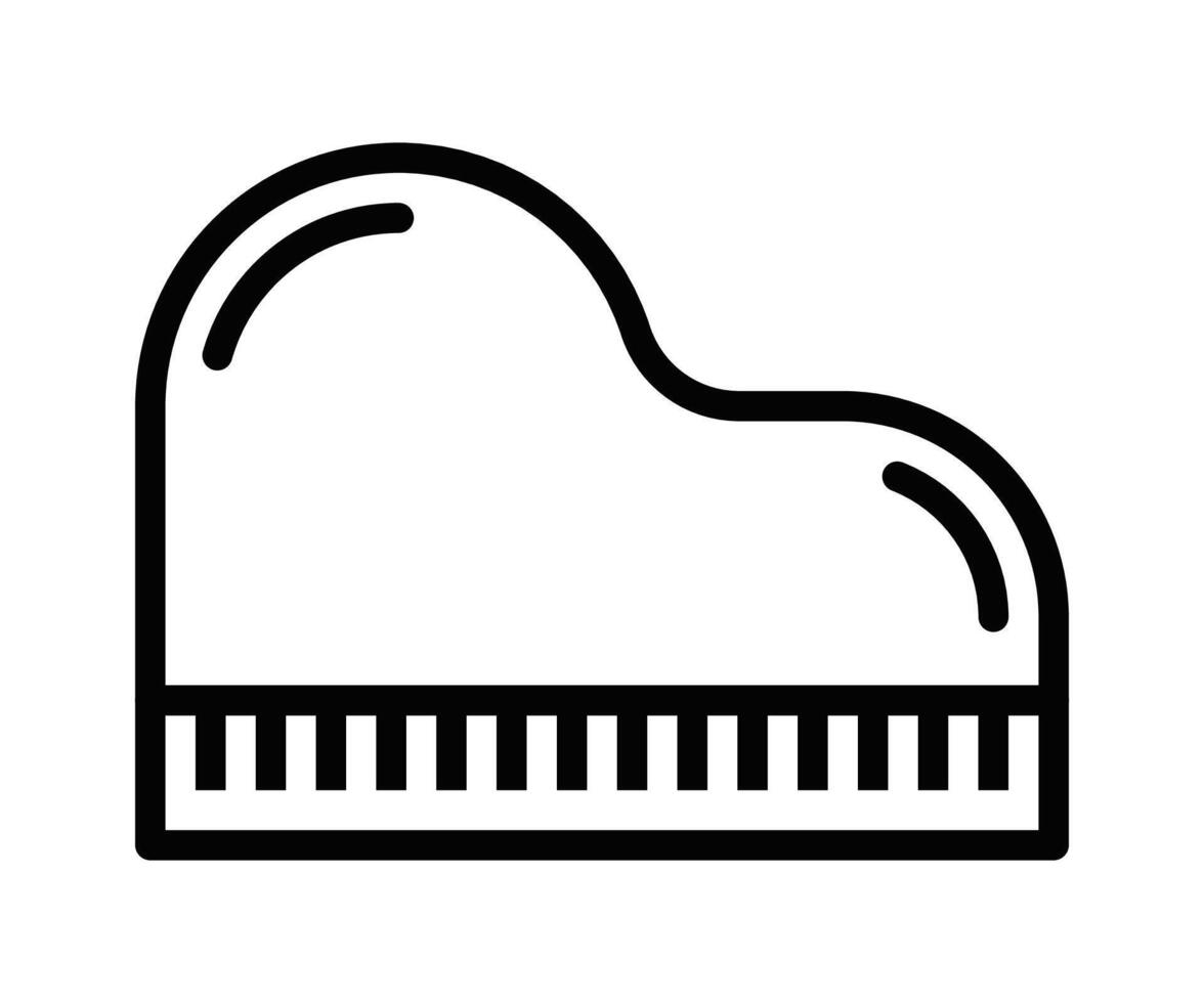 Elegant icon of a grand piano, representing music, concerts, and classical performance. Editable stroke. vector