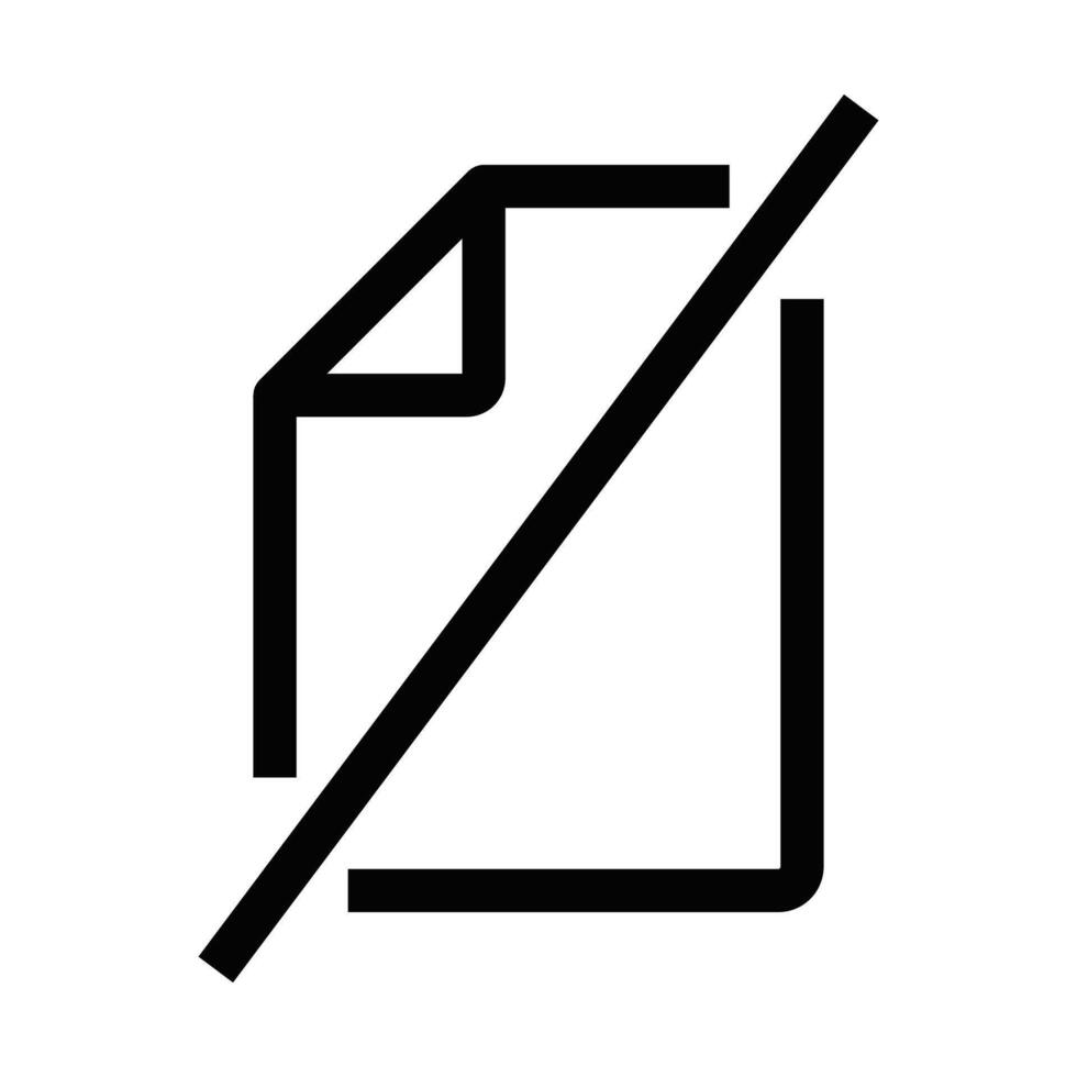 Minimalist icon of a folded paper sheet, representing document handling, printing, and stationery. Editable stroke. vector