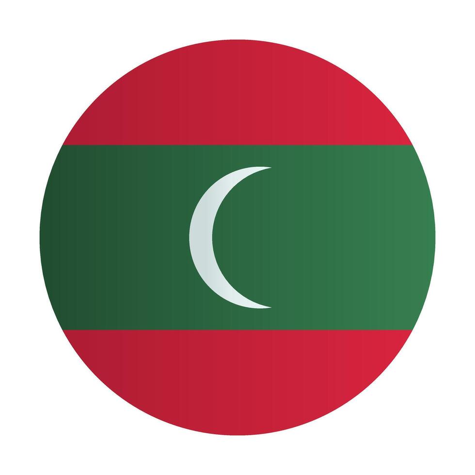 Flag of Maldives national flag circle. Country identity button vector